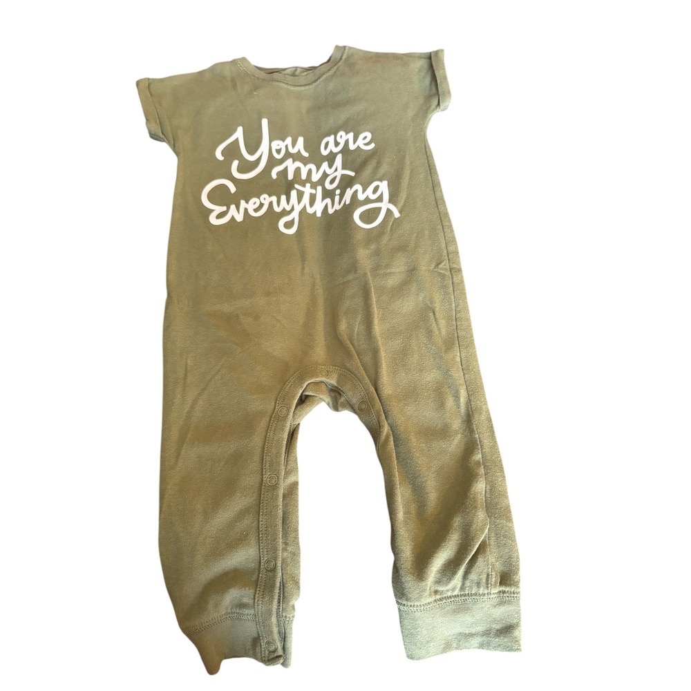 Cat & Jack Baby Romper 12M Green You Are My Everything Graphic One Piece Outifit